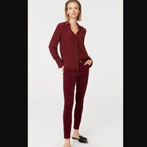 Club Monaco Red Burgundy Velvet Corduroy Pants Size 4